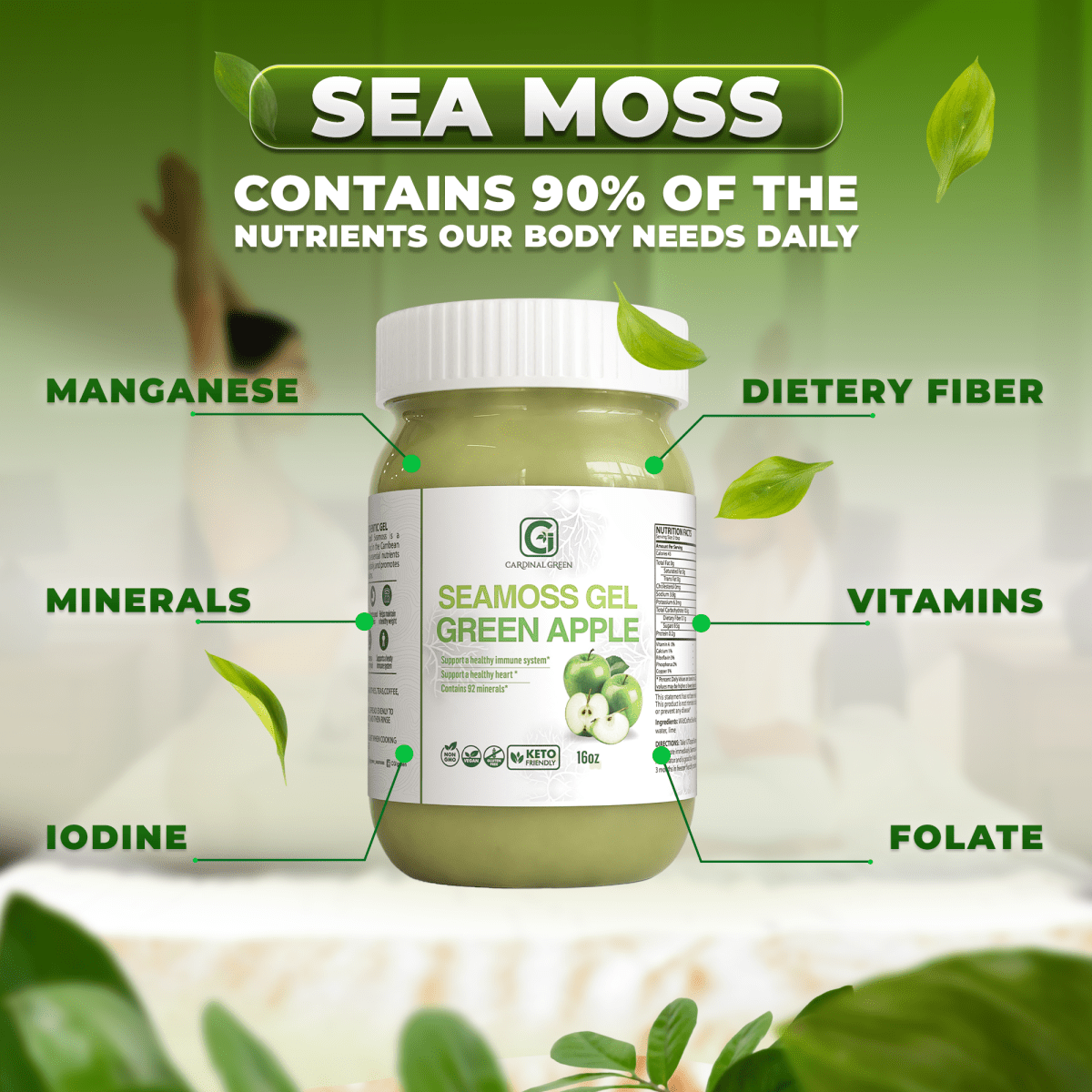 Green Apple Sea Moss Gel - CGI Green