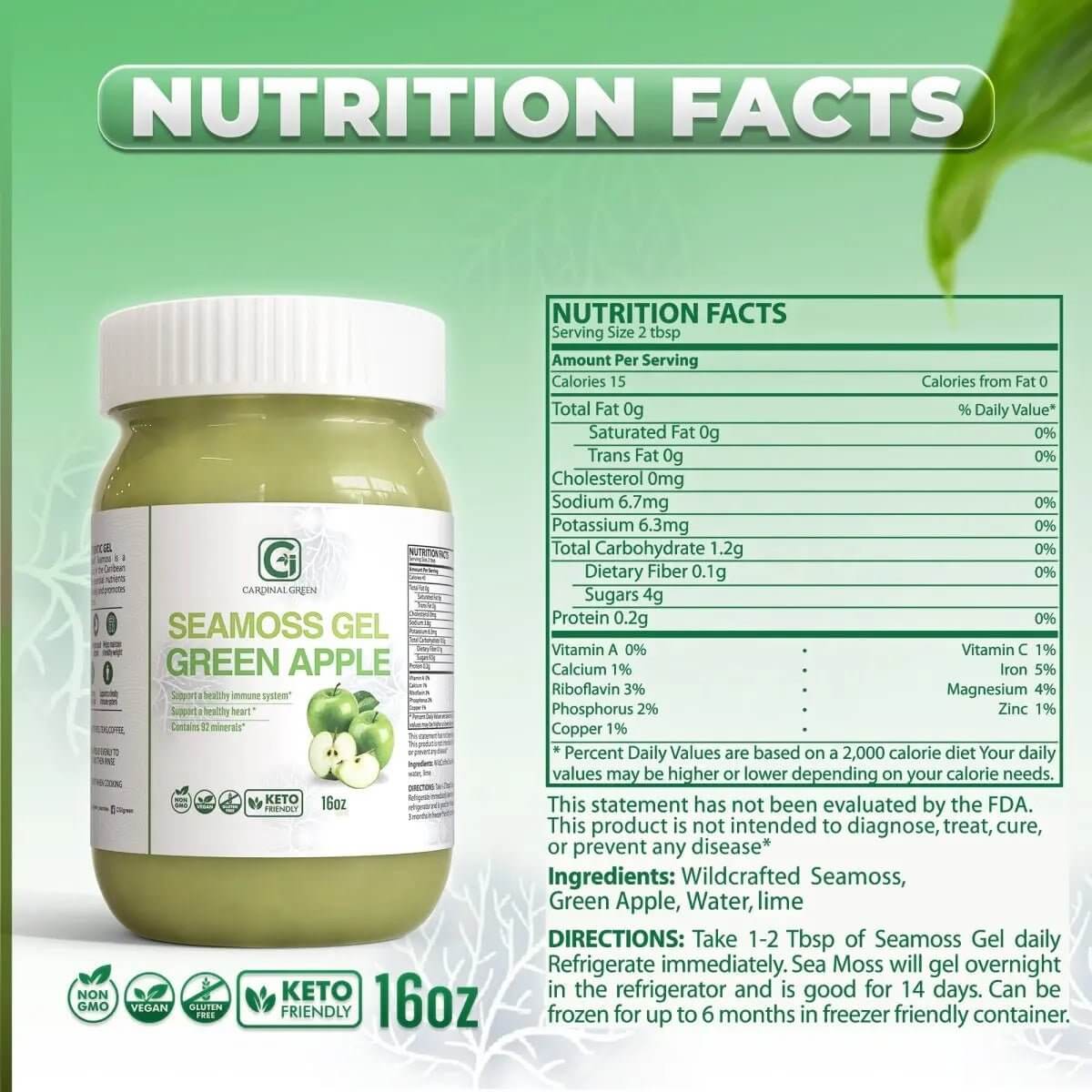 Green Apple Sea Moss Gel - CGI Green