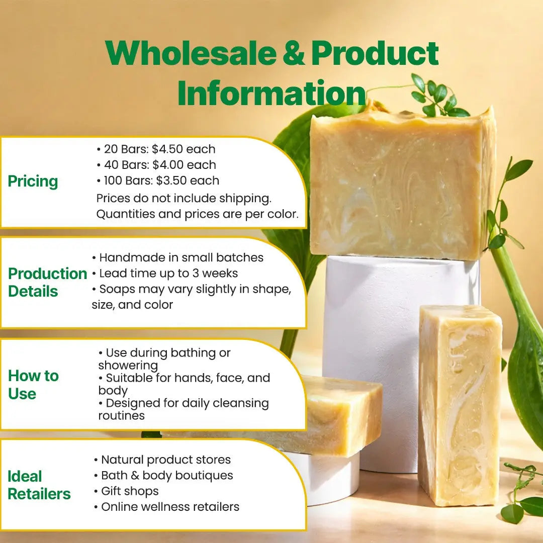20 - 60+ Bars Ocean Gold Sea Moss Soap - Bulk Orders - Wholesale CGI Green