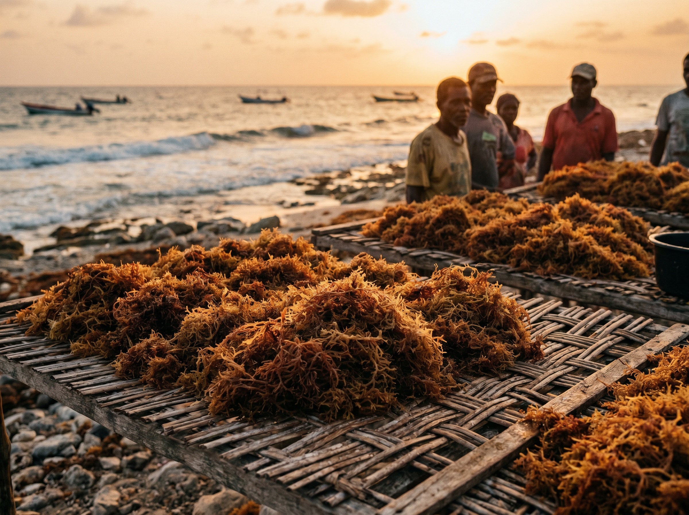 Sea moss drying in the sun
