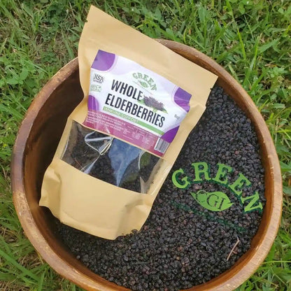 1lb Dried Elderberries, Whole - CGI Green