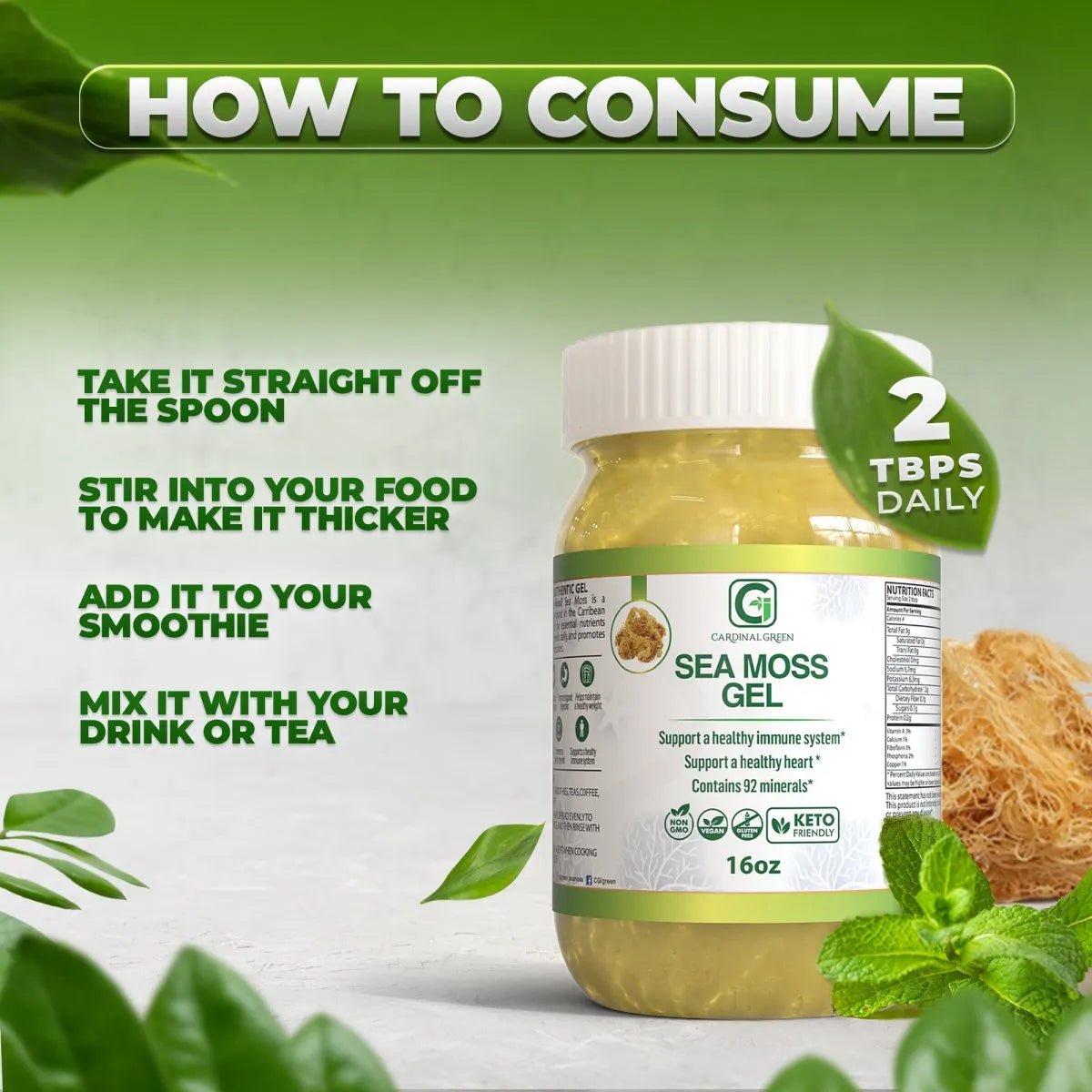2 - Gold Sea Moss Gel - CGI Green