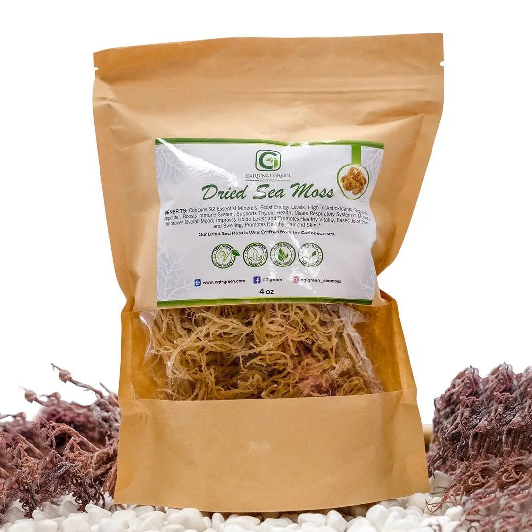 4oz Gold Dried Natural Sea Moss - CGI Green