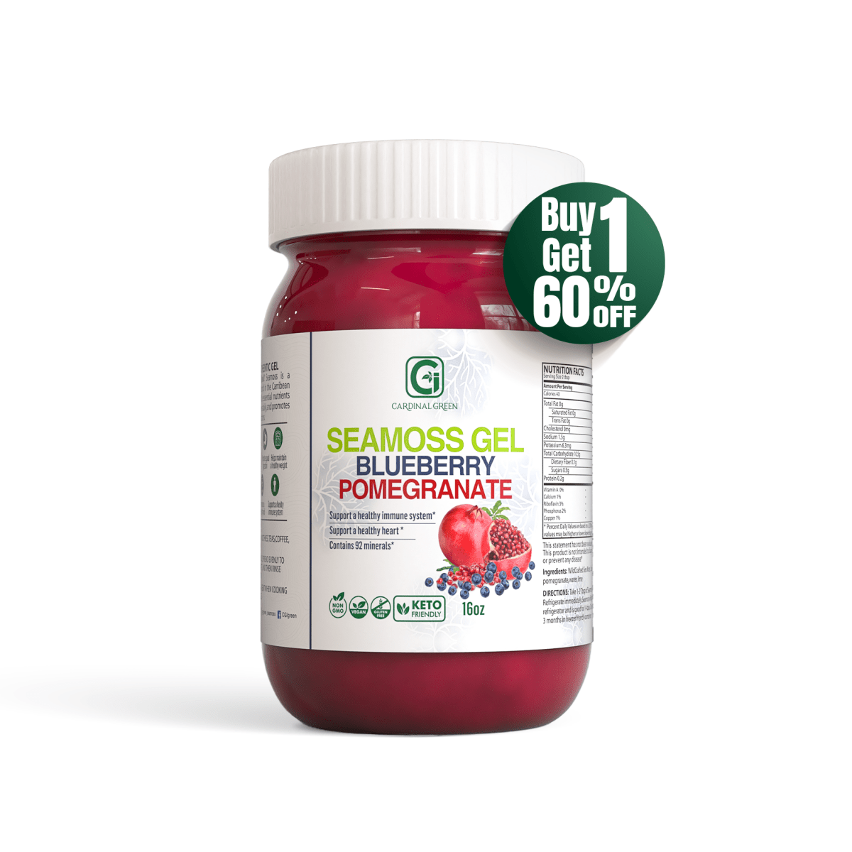 Blueberry Pomegranate Sea Moss Gel - CGI Green