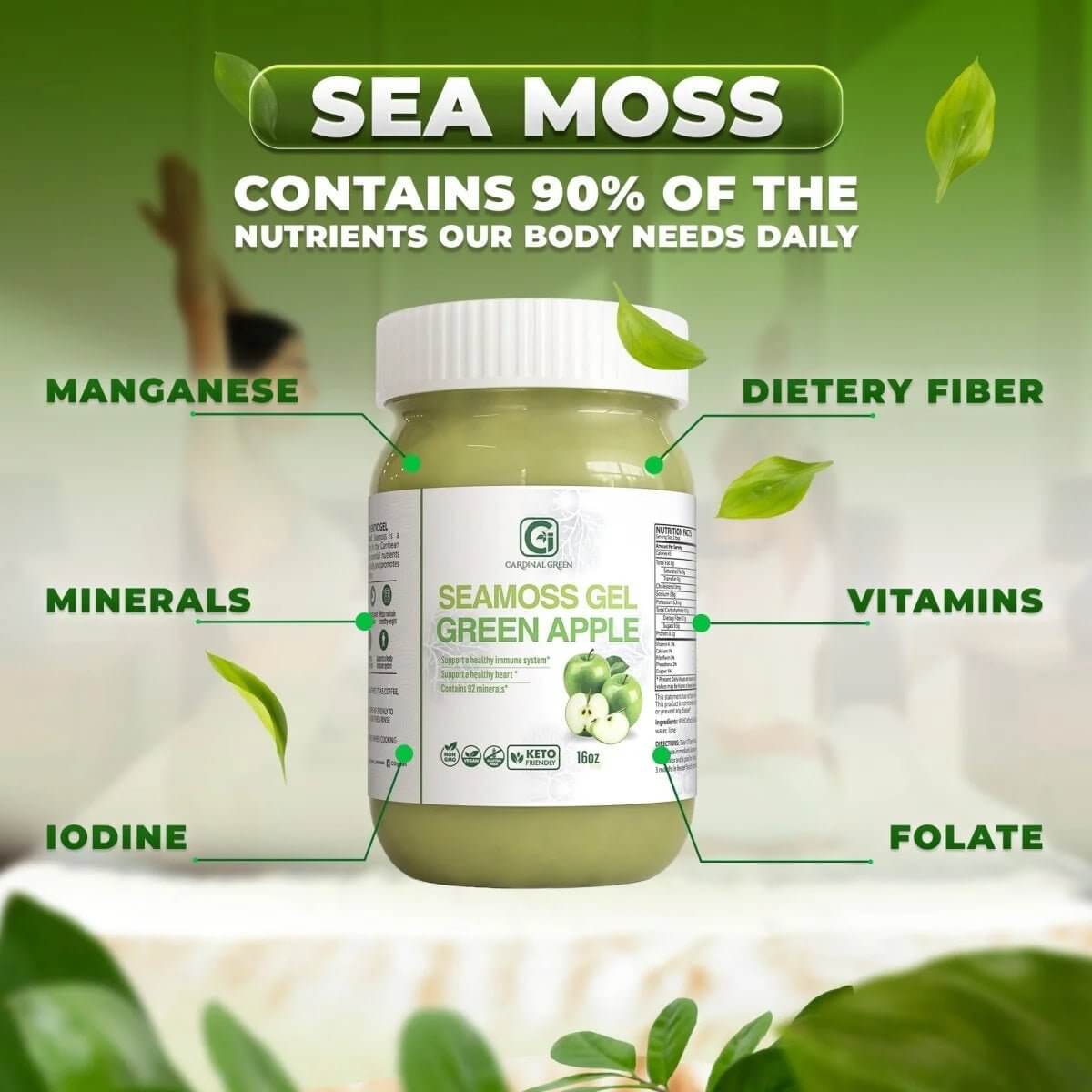 Green Apple Sea Moss Gel - CGI Green