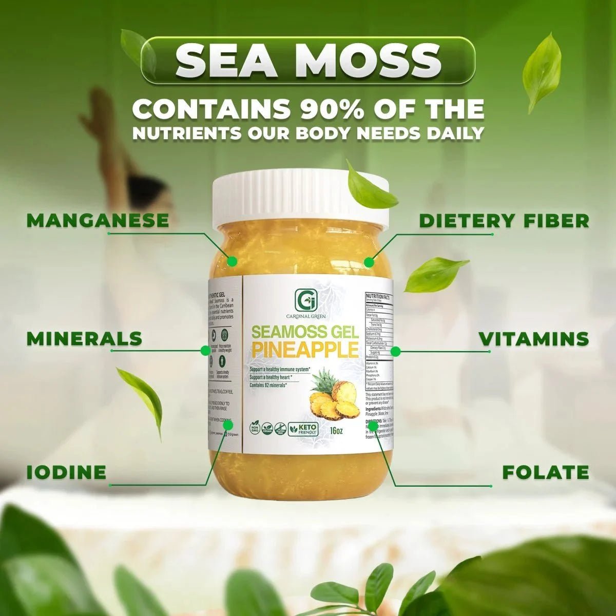 Mango + Pineapple Sea Moss Gel - CGI Green