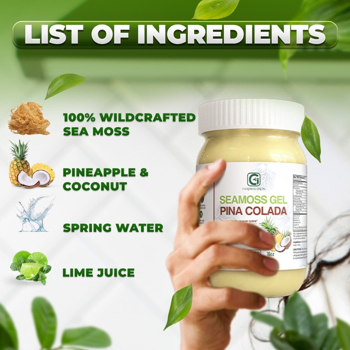 Pina Colada Sea Moss Gel - CGI Green