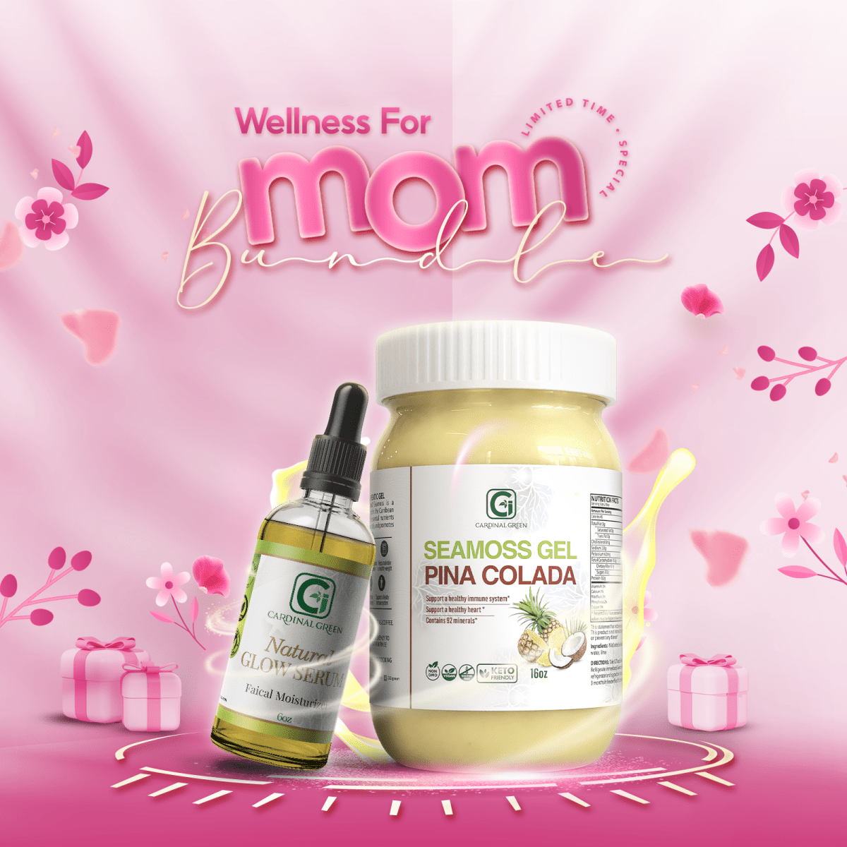 Pina Colada Sea Moss Gel + Glow Serum - CGI Green