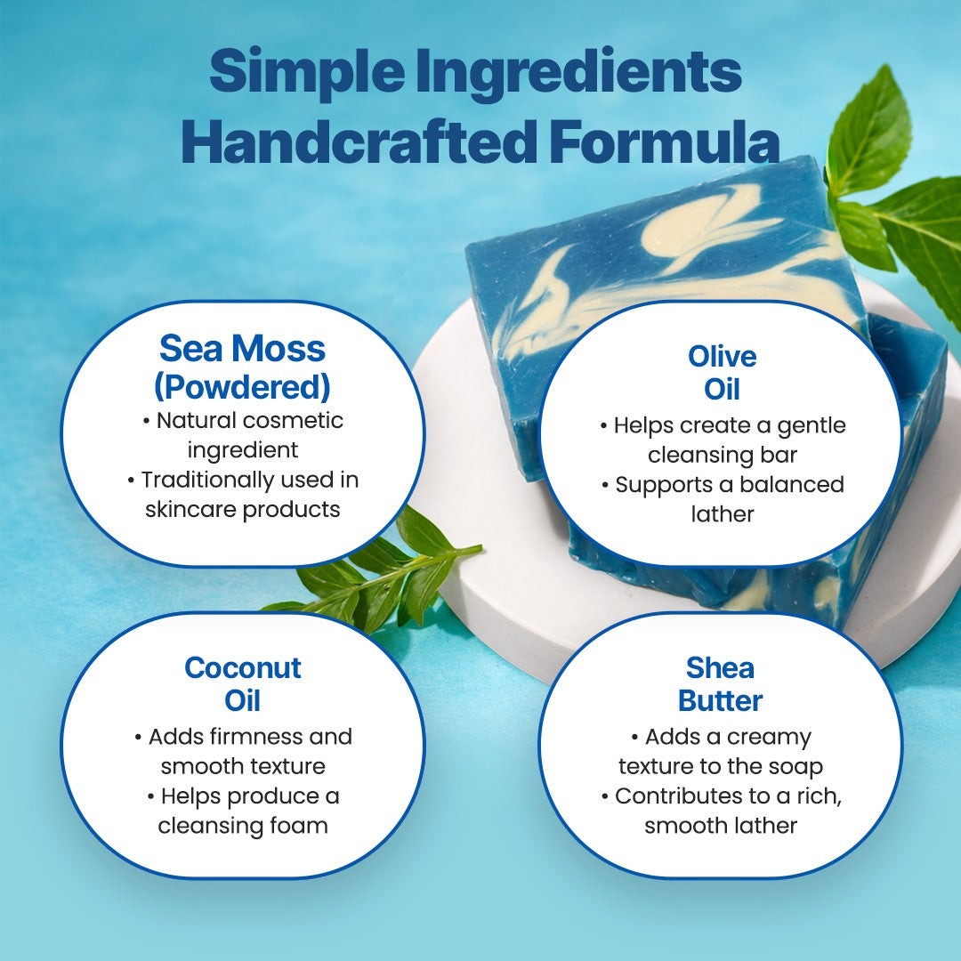 20 - 60+ Bars Ocean Blue Sea Moss Soap - Bulk Orders - Wholesale