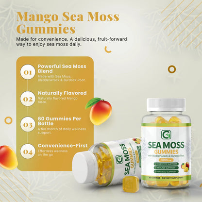Mango Sea Moss Gummies CGI Green