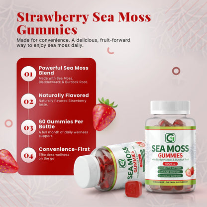Strawberry Sea Moss Gummies CGI Green