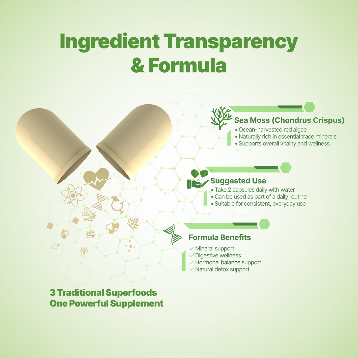 800 - 2400+ ct Irish Moss Sea Capsules - Bulk Orders - Wholesale