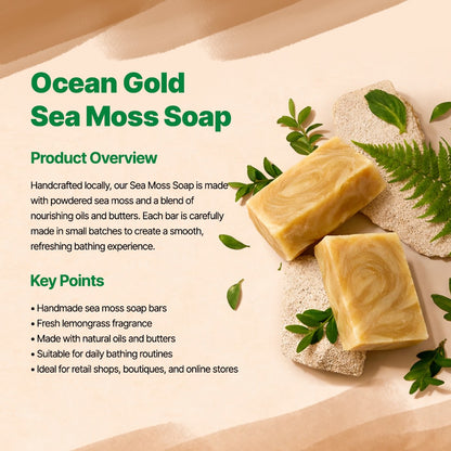 20 - 60+ Bars Ocean Gold Sea Moss Soap - Bulk Orders - Wholesale