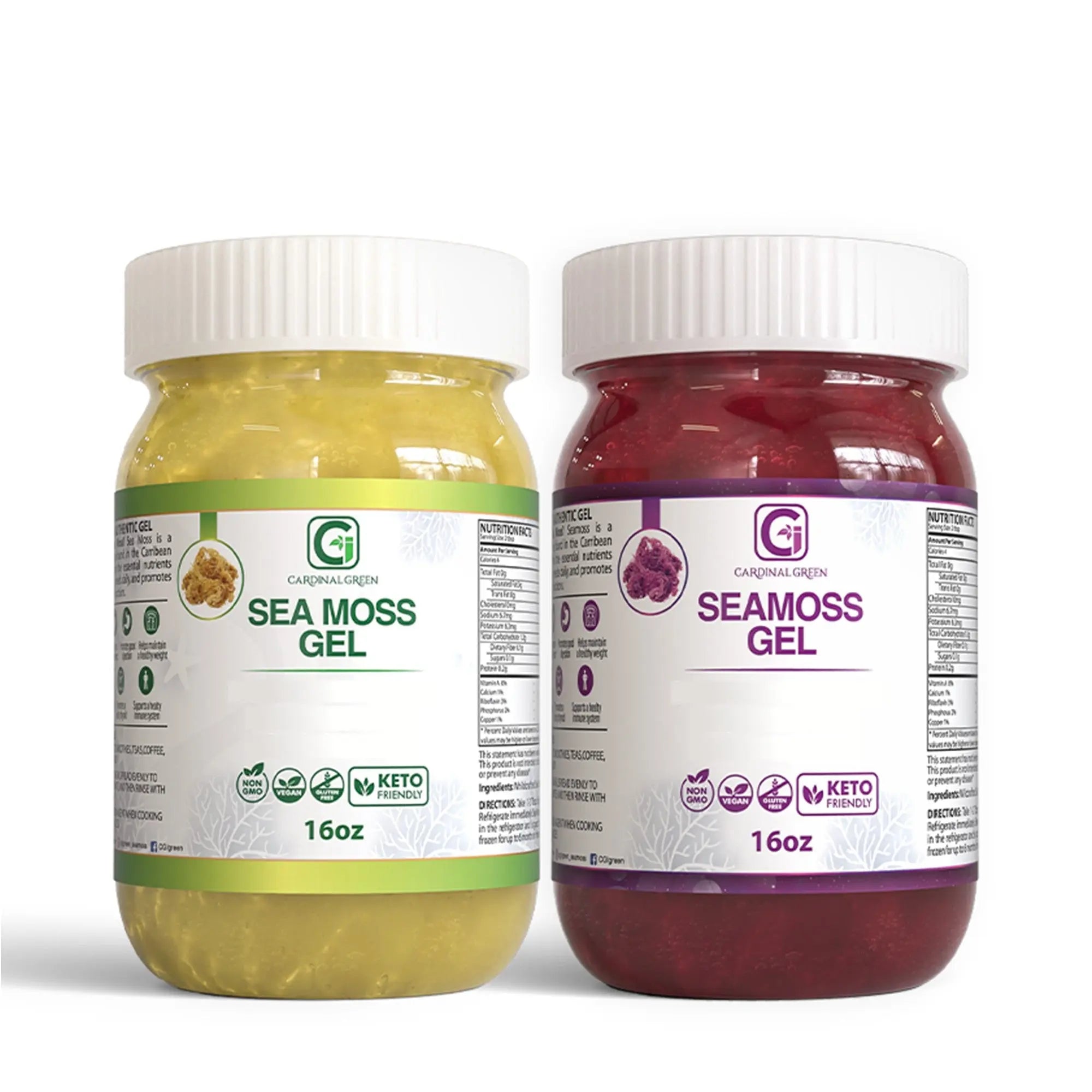 1-Gold + 1-Purple Sea Moss Gel: Boost Energy & Immunity