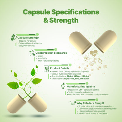 800 - 2400+ ct Irish Moss Sea Capsules - Bulk Orders - Wholesale