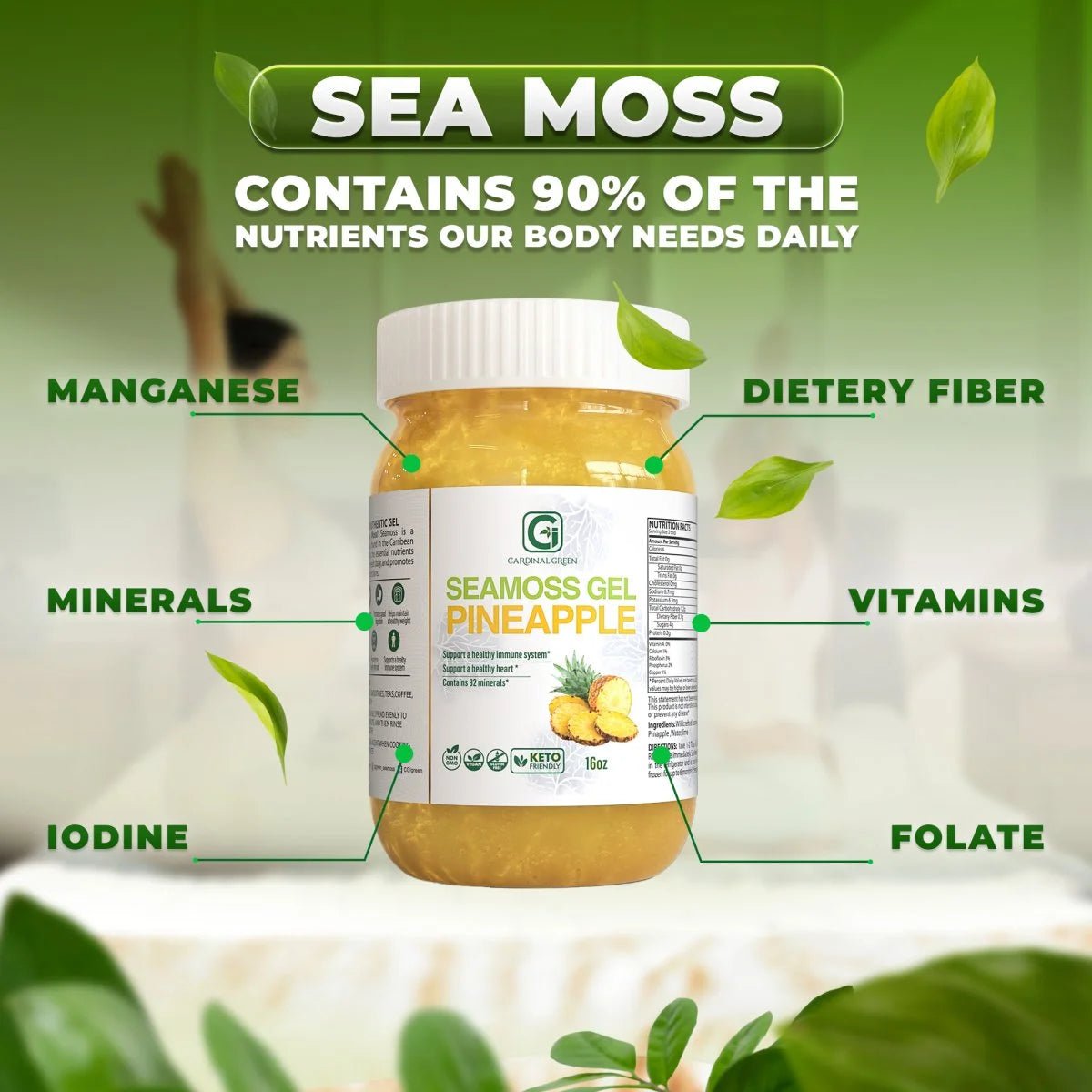Strawberry Banana + Pineapple Sea Moss Gel - CGI Green