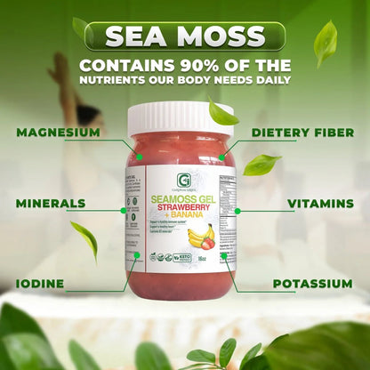 Strawberry Banana Sea Moss Gel - CGI Green