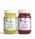 1-16oz Gold + 1-16oz Purple Sea Moss Gel - CGI Green