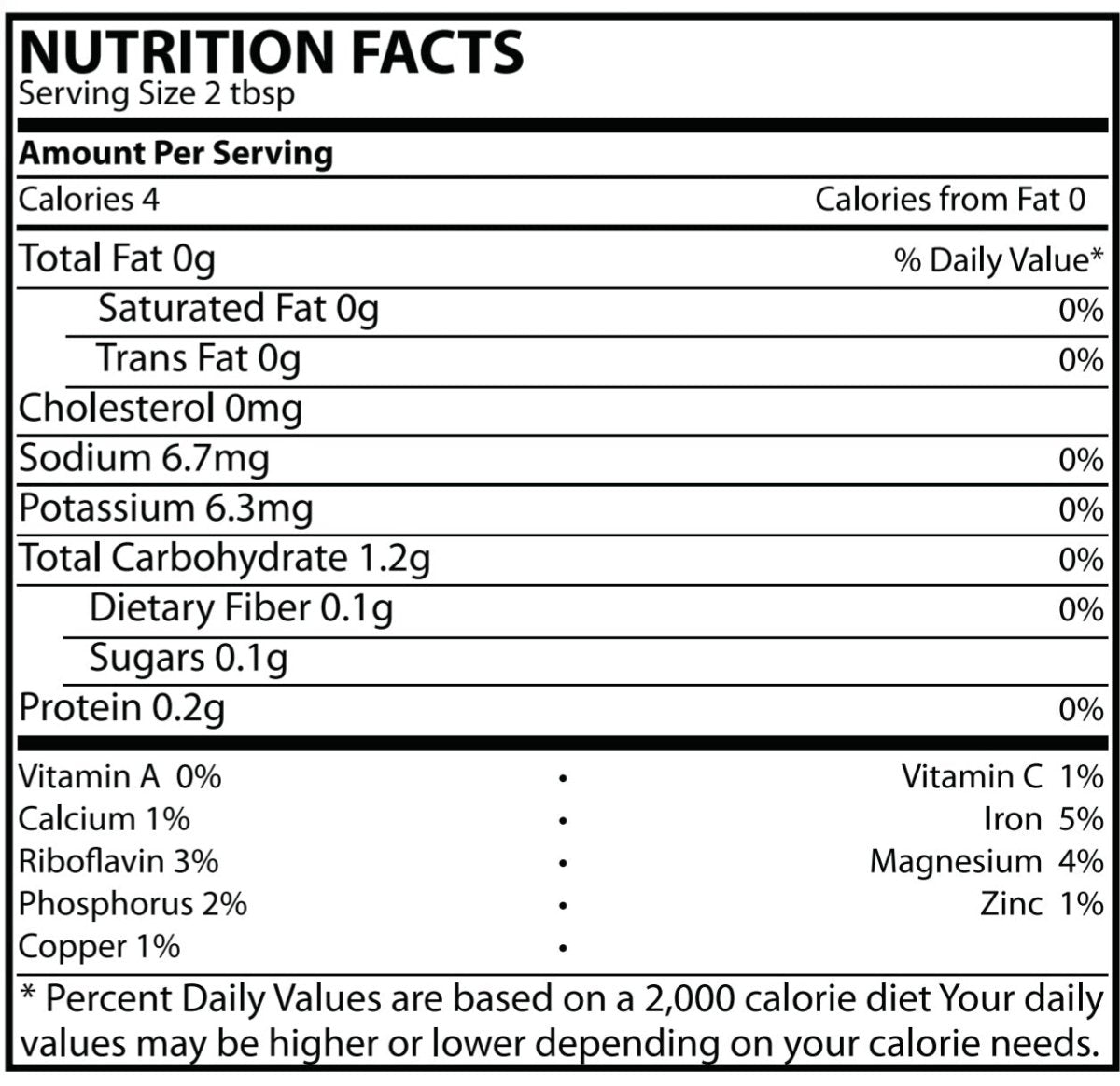 Nutritional Facts