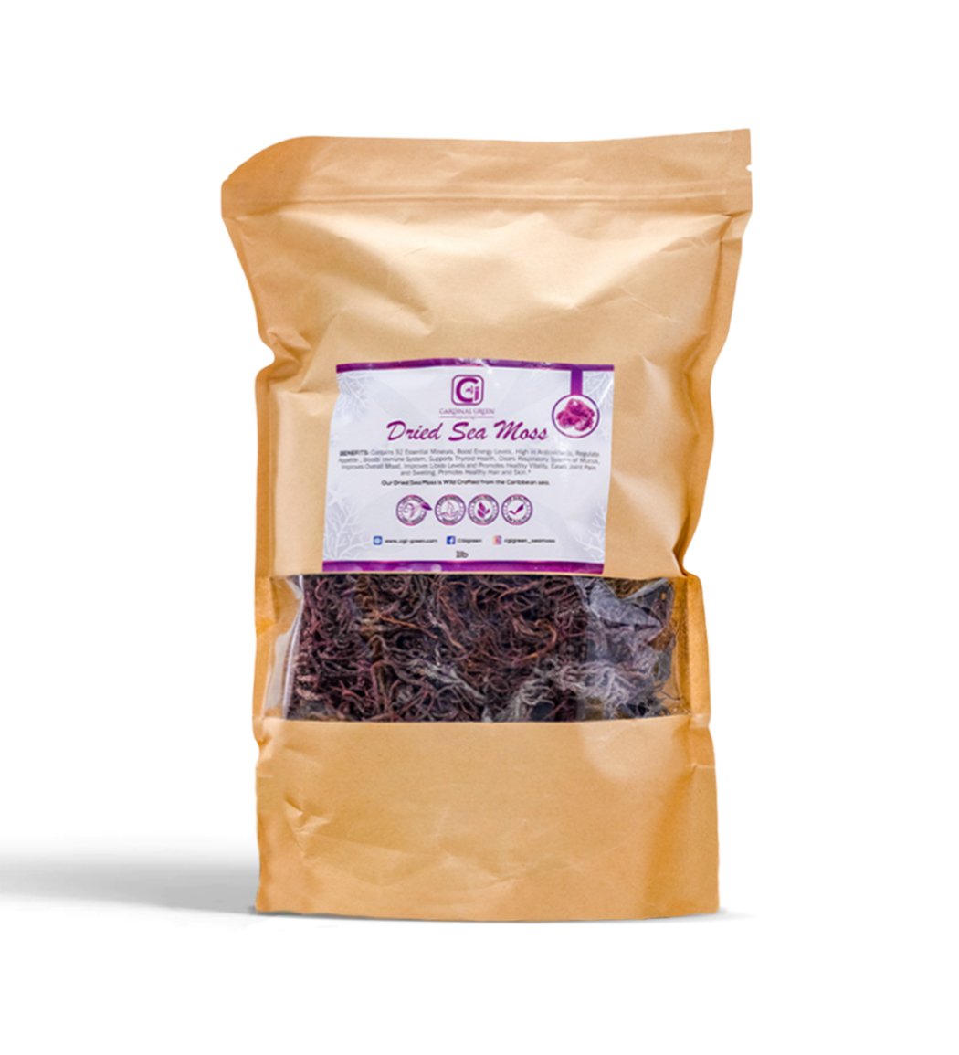 1lb Purple Dried Natural Sea Moss - CGI Green