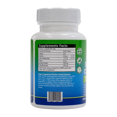 3-60ct Spirulina & Chlorella Supplements 940mg - CGI Green