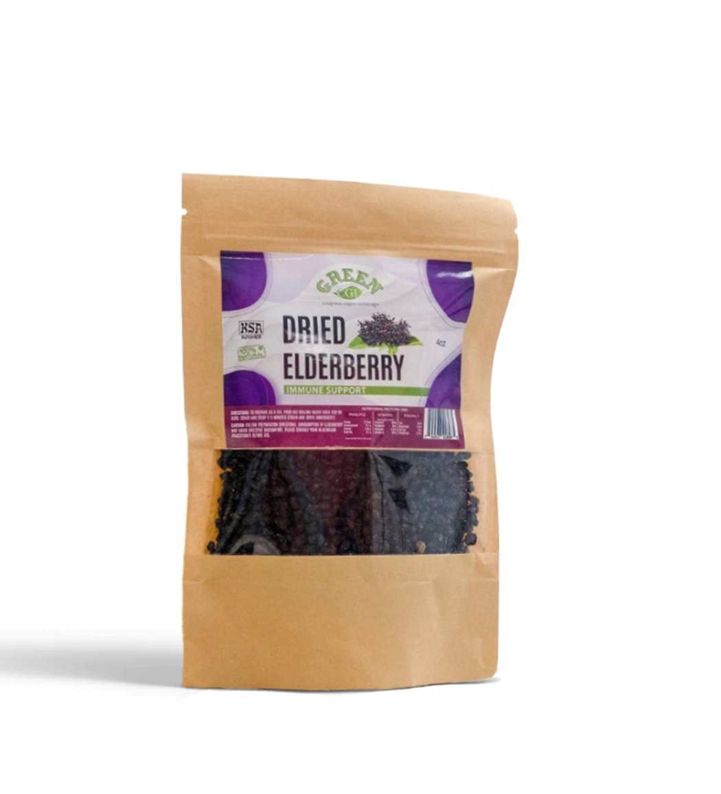 4oz Dried Elderberries, Whole - CGI Green