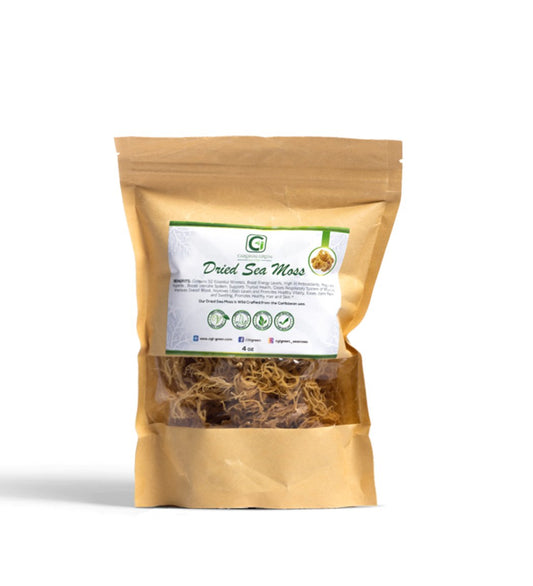 4oz Gold Dried Natural Sea Moss - CGI Green