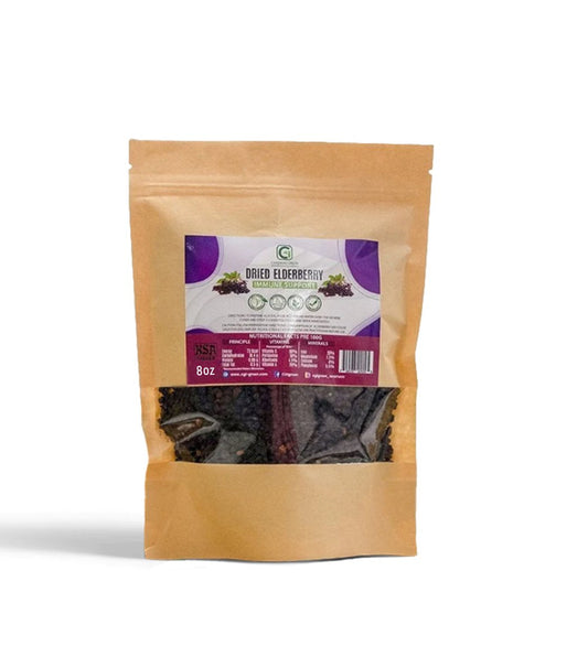 8oz Dried Elderberries, Whole - CGI Green
