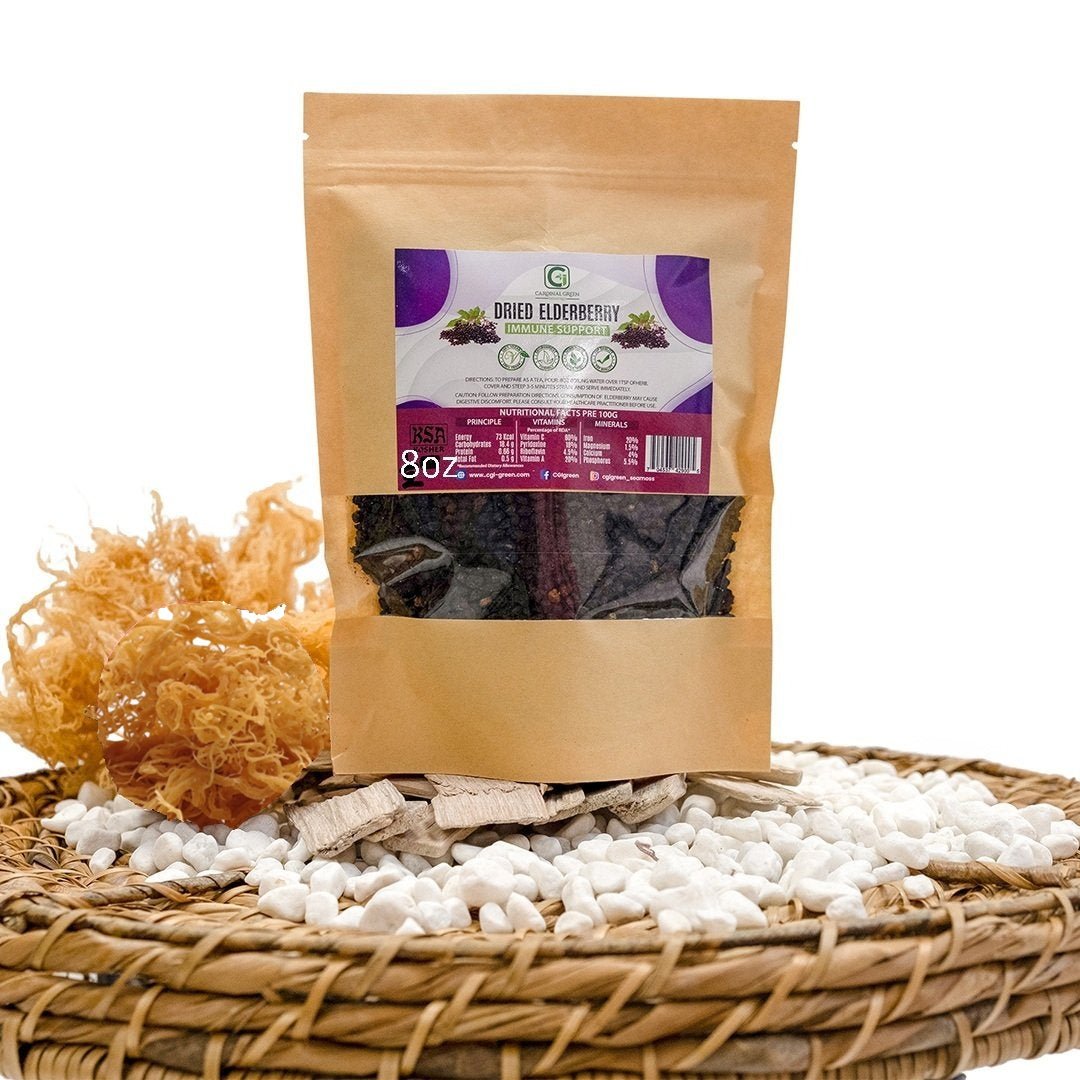 8oz Dried Elderberries, Whole - CGI Green