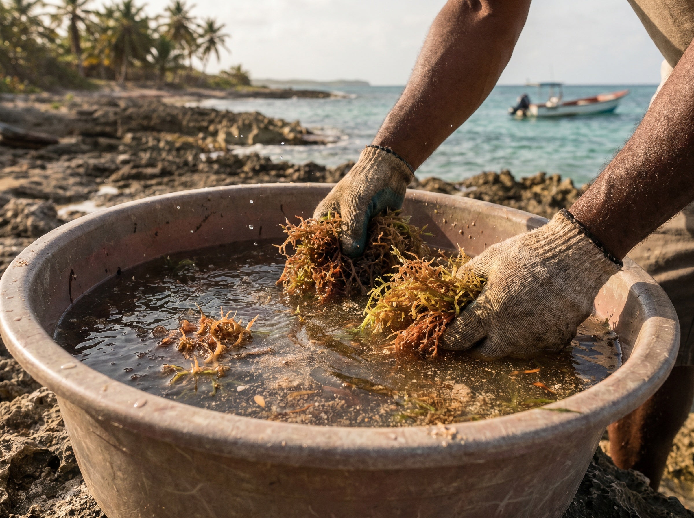 Cleaning sea moss