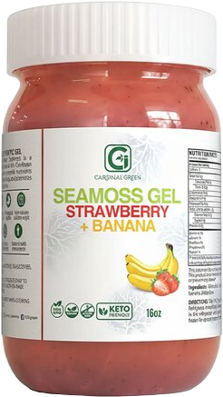 Strawberry Banana Fruit-Infused SeaMoss Gel, 16oz jar